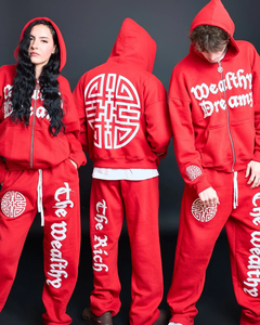 Customized Men Puff Printing Stacked Joggers Suits Set Men Custom Street Wear Wholesale Stack Sweat <b>Pant</b> Set Tracksuits for Men - Product Image 4