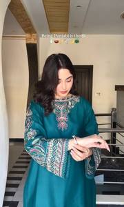 Traje bordado vestido tradicional pakistaní mujeres Ropa Étnica moda Cultural Shalwar Kameez fiesta hecha a mano secado rápido todo - Product Image 5