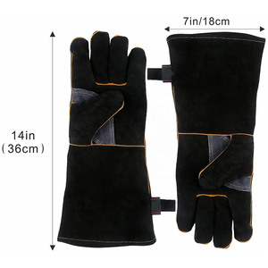 Gants de soudage en cuir de sécurité pour les mains de couleur noire et grise Gants ignifuges de qualité supérieure fabriqués au Pakistan par KEEM BROTHER - Product Image 5