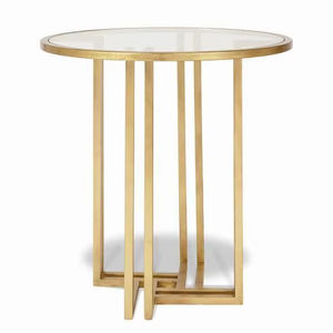Table d'appoint sculptée en laiton, support en métal artisanal pour des améliorations de décoration intérieure haut de gamme - Product Image 1
