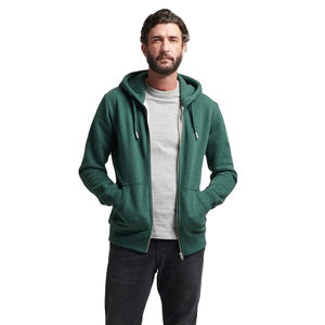 Newest Design 100% Cotton Eco Smart Fleece Full-Zip Hoodie Sweatshirt Winter Season Zipper with Solid Pattern in men's hoodies - Product Image 1