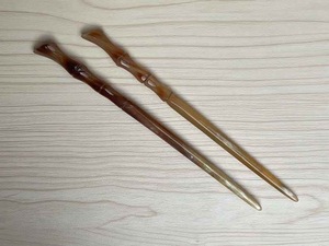 Épingles à cheveux en corne de buffle polie pour femmes, bâton de coiffure en corne de bœuf, accessoire naturel - Product Image 5