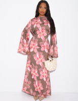 Nouvelle Collection Été 2026 : Robe Longue Florale pour Femme Musulmane – Abaya Islamique Modeste pour Usage Quotidien – Vêtements Musulmans pour Femme