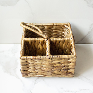 Cesta para cubiertos de jacinto de agua, organizador de utensilios, contenedor para cubiertos - Product Image 3