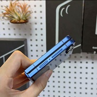 Smartphone pliable Z Flip7 bleu 12 Go + 512 Go 5G LTE/CDMA Octa Core Android 14 Simple SIM + eSIM NFC Reconnaissance d'empreintes digitales Anglais