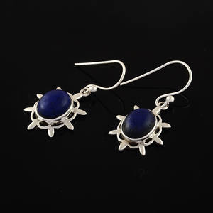 Pendientes de plata esterlina 925 hechos a mano al por mayor con diseño de gota de piedras preciosas lapislázuli para mujeres niñas compromiso boda o fiesta - Product Image 1