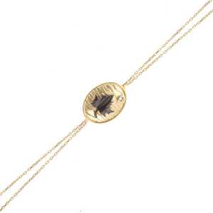 925 Sterling Silver Leaf Pattern Chain <b>Bracelet</b> Yellow Crystal Crystal <b>Bangles</b> & <b>Bracelets</b> - Product Image 4