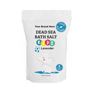 Bain de lavande fabriqué aux États-Unis de marque privée 4 livres. Pack refermable Sel naturel de la mer morte à grain fin pour les minéraux corporels des enfants - Product Image 6
