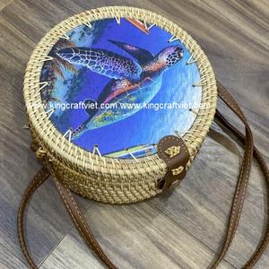 Bolso de mano hecho a mano de ratán natural para mujer, monederos, decoración bordada personalizada, cierre abierto, venta al por mayor, proveedor de King Craft Viet - Product Image 4