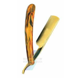 Service OEM ODM, rasoir de barbier en acier inoxydable, rasoir droit pliant avec logo personnalisé, rasoir de barbier en bois remplaçable - Product Image 1