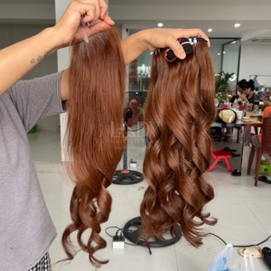 Extensiones de cabello humano vietnamita de Color marrón de pelo crudo hinchable de precio caliente de la más alta calidad conjunto de paquetes de cierre 2025 - Product Image 3