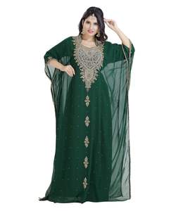 Robe marocaine islamique caftan plage fantaisie moderne étage longueur manches longues pour les femmes - Product Image 3