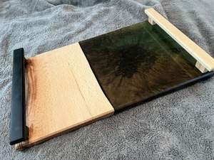 NOTA BANDEJA CUADRADA DE RESINA EPOXI DE MADERA Diseño decorativo fabuloso para servir comida en restaurantes de cocina Uso doméstico - Product Image 2