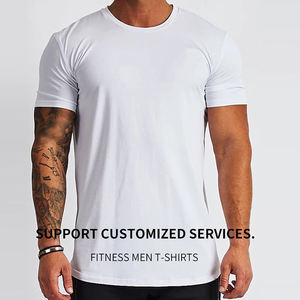Sublimation personnalisée T-shirt de gym pour hommes en coton élasthanne vêtements d'entraînement de fitness à col rond logo personnalisé chemise surdimensionnée - Product Image 5
