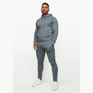 Autumn Custom Logo Reflective Tech Fleece Zipper Tracksuit Men's Hoodie Sweatshirt Sets Air Layer Cotton Men's Set Zipper Hoodie - Product Image 5