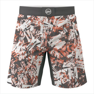 Pantalones cortos de entrenamiento MMA florales bordados transpirables para hombres Grappling Kickboxing Ajuste personalizado Compresión Cintura alta Cordón - Product Image 1