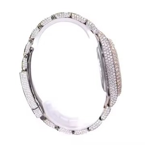 Fabricación india de alta gama de oro rosa Mossinate Diamond Watch Iced Out Reloj de pulsera de moda para hombres disponible al mejor precio - Product Image 4