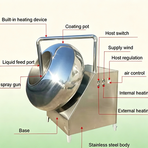 เครื่องเคลือบสแตนเลสสำหรับถั่วลิสงและอัลมอนด์แบบอัตโนมัติ - Product Image 5