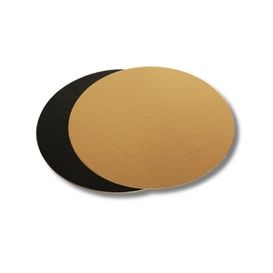 Made in Italy Laminated Disposable Round Black & <b>Gold</b> <b>Cake</b> <b>Board</b> Cardboard Different Size Ready To Ship - Product Image 1