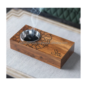 Quemador Bakhoor de madera rectangular, palabras árabes, Mini soporte de incienso Madkhan Mubkhar de madera para regalos para el hogar, uso religioso, anís estrellado - Product Image 4