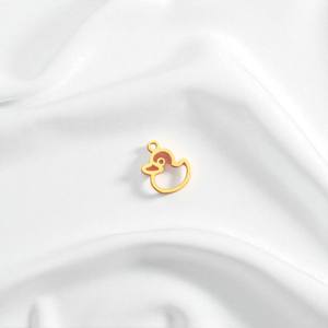 Breloques bébé canard en argent sterling faites à la main pendentif personnalisable pour la fabrication de bijoux - Product Image 2