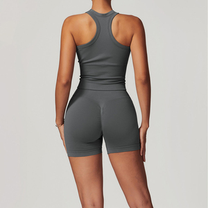 Conjunto de yoga transpirable Venta al por mayor Fitness Athletic Mujeres Gimnasio Ropa deportiva 2 piezas Deporte Yoga Conjuntos - Product Image 6