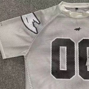 Maillot de football américain vintage surdimensionné de luxe à la mode pour hommes, maillot de football noir vintage en coton et polyester - Product Image 2