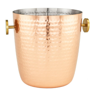 Direct Sales <b>Wine</b> Bottle Chiller Champagne Beer Stainless Steel Bucket Ice Mold Copper Hammered Design Ice <b>Wine</b> Bucket - Product Image 1