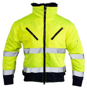 Veste bomber en polaire d'hiver à haute visibilité avec capuche amovible, réfléchissante, classe 3, coupe-vent, vêtements de travail haute visibilité, gilet de sécurité - Product Image 2