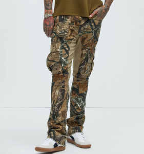 Proveedor de Pantalones, Pantalones Cargo con Bolsillos y Parches Personalizados, Pantalones Deportivos para Hombre, Pantalones Ajustados con Estampado de Camuflaje y Diseño Gráfico - Product Image 2