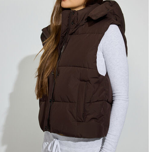 Chaqueta Acolchada sin Mangas de Alta Calidad al por Mayor, Transpirable, de Nailon, Imprime Tu Logotipo Personalizado, Abrigo de Algodón con Plumón para Mujer, Invierno - Product Image 6