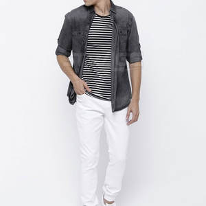 Modern Cut <b>Men's</b> Casual <b>Jeans</b> <b>Shirt</b>-100% Cotton Breathable Eco-Friendly Everyday Wear with Premium Finish and Contemporary Style - Product Image 5