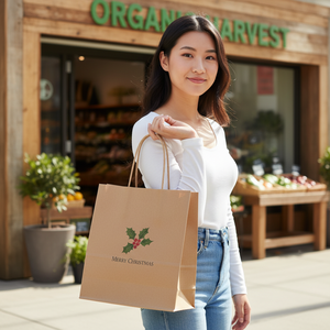 Eco-Friendly Coated Paper <b>Gift</b> Bag with Matt Lamination and Handle for Christmas Presents and Holiday Wrapping - Product Image 6