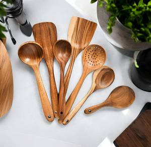 Nonstick <b>Wooden</b> Kitchen <b>Utensils</b> Set with <b>Cooking</b> Spatulas and Spoons Eco-Friendly for Party Use India - Product Image 3