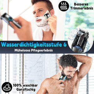Afeitadora y Recortadora de Barba Recargable Impermeable IPX6 para Hombre, Recortadora de Pelo Inalámbrica con Peines para Bigote y Patillas - Product Image 4