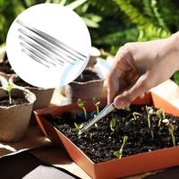 Pince droite en acier inoxydable écologique, pince pour plantes, pince d'alimentation, pince d'aquarium pour jardinage, aquarium, aquatique, 20 cm