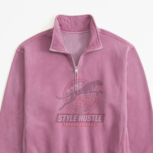 Sudaderas de Mujer con Media Cremallera de Color Sólido, Fabricadas en Pakistán, con Logotipo Personalizado Impreso, Sudaderas Casuales de Mujer con Media Cremallera - Product Image 5