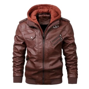 Soft sheep leather men's jacket elegant design biker coat modern fashion outerwear streetwear casual winter wear - Product Image 1