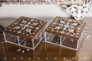 Exclusive Square <b>Food</b> <b>Storage</b> <b>Container</b> with Wooden Lid and Acrylic Base Handcrafted in India <b>for</b> Eid Ramadan - Product Image 6