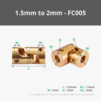 Couplage d'arbre à joint universel rigide et flexible en laiton, vis OEM prises en charge, araignée élastique standard, alésage 10 mm, diamètre extérieur 7,0 mm, 13,6 mm