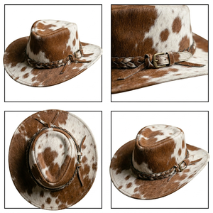 Sombrero de Vaquero con Patrón de Piel de Vaca, Unisex, para Deportes al Aire Libre, Playa, Primavera, Verano, Casual, Estilo Europeo y Americano, 56-58CM - Product Image 6