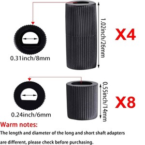 Paquete de 4 Perillas de Control Universales Negras con 12 Adaptadores - Compatibles con <span class=keywords><strong>Horno</strong></span>, Estufa <span class=keywords><strong>y</strong></span> Cocina - Perillas Universales para Estufa - Product Image 3