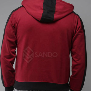 Pakistán Fabricación Hombres Half Zip Hoodies Maroon Color Hombres Half Zip Basics Algodón Blended Hoodies Casual Sudadera con capucha para hombres - Product Image 2