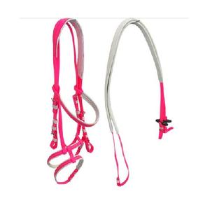 Nouvelle arrivée : bride d'équitation verte en PVC réglable, comprend une licol, une rêne et une bride en acier inoxydable - Product Image 1