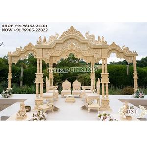 มณฑปงานแต่งงานไม้สไตล์อินเดียสุดอลังการ ดีไซน์แกะสลักพิเศษ มณฑปงานแต่งงานแบบเอเชีย ธีมมหาราชา มณฑปจากสหราชอาณาจักร - Product Image 1