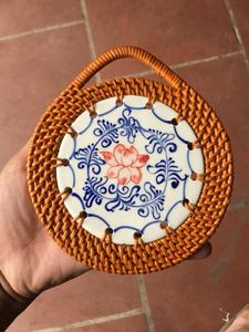 Plateau de service artisanal en rotin céramique 100 % naturel, design tendance, taille personnalisée, haute qualité, tressé à la main, écologique, fabrication vietnamienne pour la maison - Product Image 6