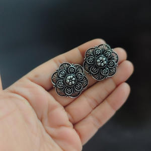 Direct from Indian Supplier Best Selling High Quality High Grade ANUSHKA Oxidised <b>Stud</b> <b>Earrings</b> 01 <b>Set</b> Lightweight Durable - Product Image 3