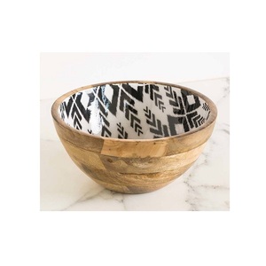 ชามไม้พิมพ์ลายเคลือบทำมือชามสลัดทำจากไม้สำหรับตกแต่งงานกิจกรรมดีไซน์ล่าสุด - Product Image 2