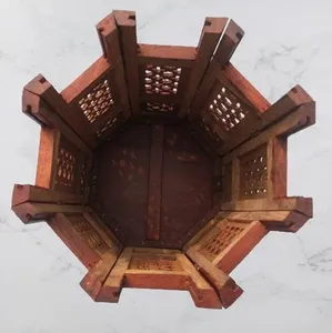 Mesa plegable de madera de 18 "de alta calidad con patrón redondo de juego de manos de 2 usos para el trabajo en el hogar, lista para enviar desde la India - Product Image 4