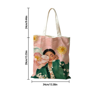 Bolsa de Lona con Estampado de Pintura al Óleo Retro, Gran Capacidad, Portátil, para Uso Diario, para Estudiantes - Product Image 5